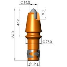 КРУГЛЫЙ СКАЛЬНЫЙ РЕЗЕЦ <span style="background-color: initial;">AG 19-27-12 HD</span>